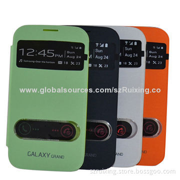 Flip Cover for Samsung Galaxy Grand DOUS GT-i9082 with View Window, Back Cover, Flip Cover, PU